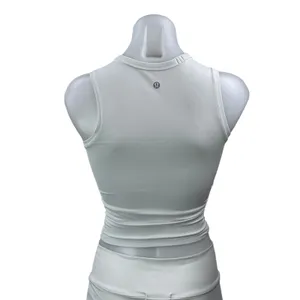 Lululemon Women's White Sleeveless Crew Neck Crop Yoga Athletic Tank Top Size S thumbnail 3