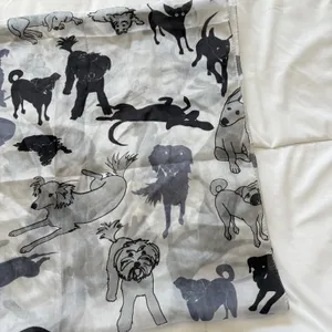 Vintage Dog Lover Womens Scarf 100% Silk Shawl Gray‎ Feminine Whimsy Coquette thumbnail 3