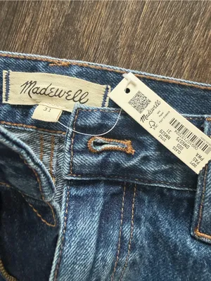 Madewell Blue High-Rise Denim Maxi Skirt with slit thumbnail 2