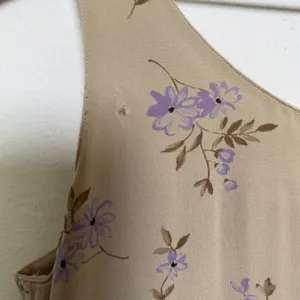 VTG 90s Women Indie Grunge‎ Maxi Jumper Dress 6 Tan Purple Floral 90s Summer thumbnail 6