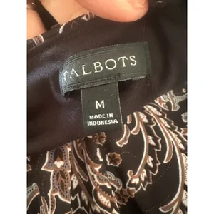 Talbots‎ Faux Wrap Midi Paisley Dress Size Medium Career Slinky Neutral Earthy thumbnail 5