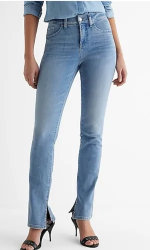 Express “Skyscraper” Mid Rise Light Wash Women's Jeans- New with Tags- 8 Regular thumbnail 1