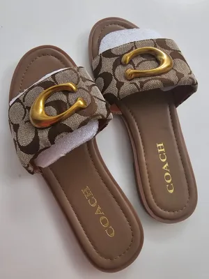 COACH Brown signature slides sandals  thumbnail 1
