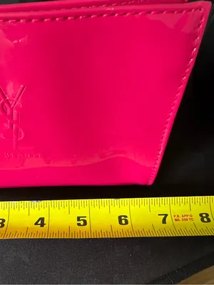 Yves Saint Laurent YSL Beauté Hot Pink Patent Cosmetic Pouch Makeup Bag clutch thumbnail 10