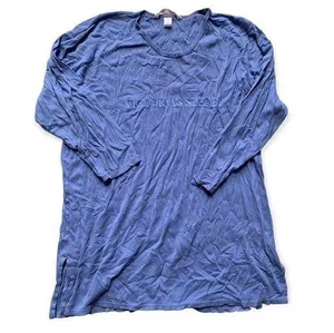 Vintage Victoria’s Secret Purple/Blue Embroidered Night Shirt M thumbnail 1