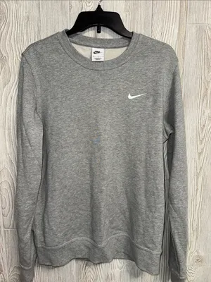 Nike Gray Crewneck Sweatshirt with White Swoosh thumbnail 1