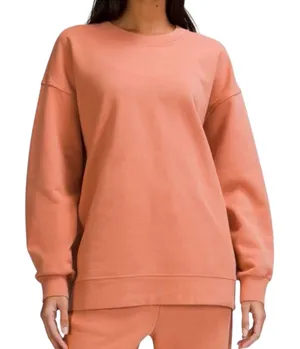 Lululemon Peachy Pink Savannah Perfectly Oversized Crewneck Cotton Sweatshirt 6 thumbnail 1