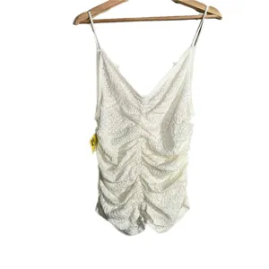 Free People Womens White‎ Love Her Lace Textured Keyhole Boho Indie Hippie Sz M thumbnail 4
