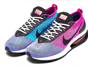 Nike Women’s Pink, Purple & Teal Knit Running Sneakers thumbnail 1