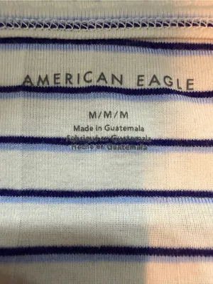 American Eagle Blue & White Striped Halter Tank Top Size M Coastal Summer thumbnail 6