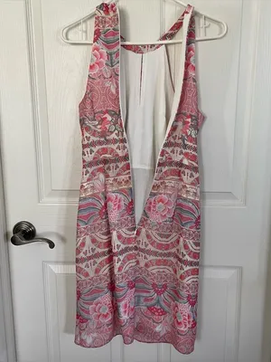 Guess Spring Floral Themed Apron Neckline Mid Length Dress size XS thumbnail 6