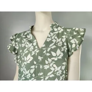 NWT Floral Midi Dress Stretch Pocket Ruffle Sleeve Flowy Boho Cottagecore MEDIUM thumbnail 7