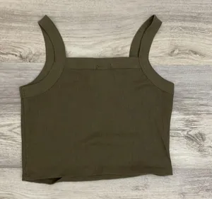 Bozzolo Mocha Brown Cropped Women's Tank Top Size Medium thumbnail 5