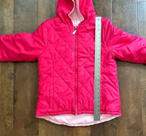 Faded Glory hot pink/pink reversible hooded puffer jacket, juniors size XL 14/16 thumbnail 11