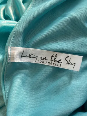 Lucy in the Sky Light Blue Ruched Slinky Bodycon Mini Dress Size Small thumbnail 3