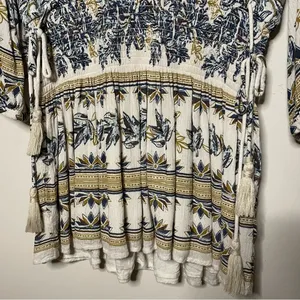 Free People Moonlight Drive Mini Boho Peasant Dress Ivory Small thumbnail 5
