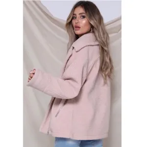 Runaway The Label Women's Off Duty Jacket Moto Fleece Ivory 10 thumbnail 5