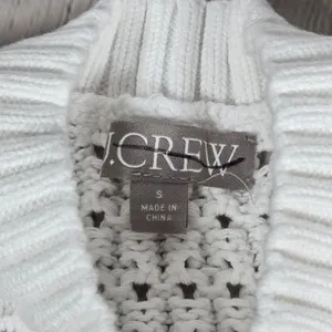 J. Crew Pointelle‎ Crewneck Sweater in White S BZ498 thumbnail 3