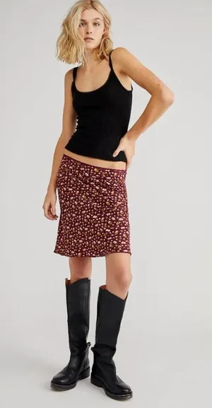 FREE PEOPLE IRL Floral Midi Skirt NWT, Size 10 thumbnail 1