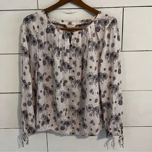 Lucky Brand Floral Peasant Blouse. Size Small. EUC thumbnail 1