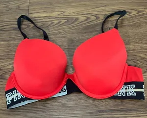 Victoria’s Secret PINK Red Logo Wear Everywhere Push Up Bra Size 32C thumbnail 1