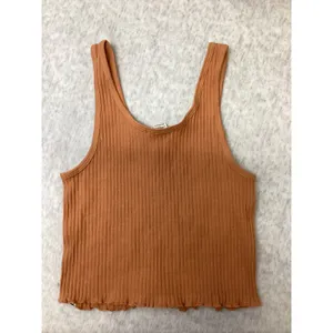 Billabong Essentials Ribbed Keyhole Tank Top Orange Lettuce Hem XS thumbnail 4