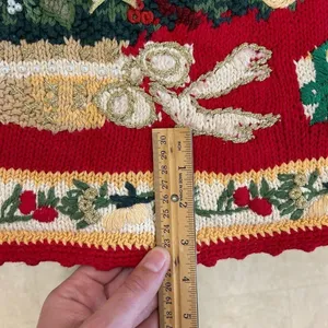 Vintage Tiara Petites Red Ugly Christmas Sweater Holiday Tree Winter Medium thumbnail 5