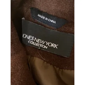 Jones New York Women's Brown Wool Long Sleeve Button Down Midi Coat Jacket Sz S thumbnail 5