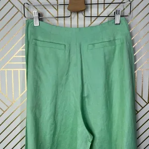 Hunter Bell Chase Culotte Wide Leg Pants in Mint Green Linen Size US 0‎ thumbnail 9