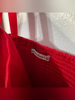 Abercrombie & Fitch Red Emerson Tie Strap Maxi Dress thumbnail 7