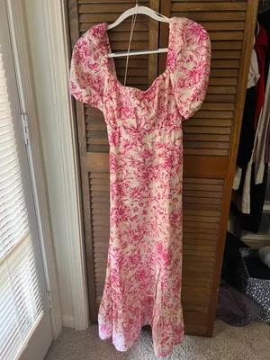 London Times Floral Pink Midi Dress thumbnail 4