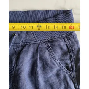 Athleta Linen Reverie Pants Sz 2 Navy Blue Drawstring Elastic Waist Wide Leg thumbnail 7