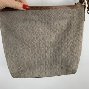 Fossil Leather Crossbody Bag Brown Purse Zippered Pockets Adjustable‎ Travel Bag thumbnail 3