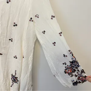 Free People Embroidered Oxford Mini Dress Size Large White Beach Boho thumbnail 6