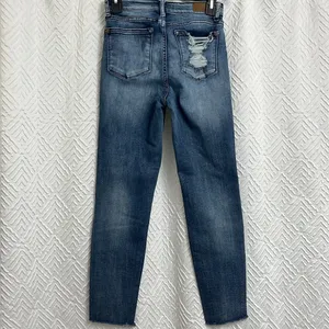 Judy Blue Relaxed Fit Frayed Hem Skinny Jeans Size 1 /‎ 25 thumbnail 2