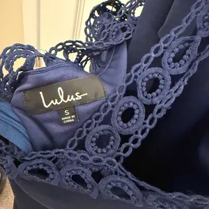 Lulus Any Sway, Shape, or Form Navy Blue Lace Halter Dress Small thumbnail 7