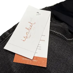 Isabel Maternity Crossover Panel Super Stretch Denim Jean Midi Shorts Sz 6 Black thumbnail 4