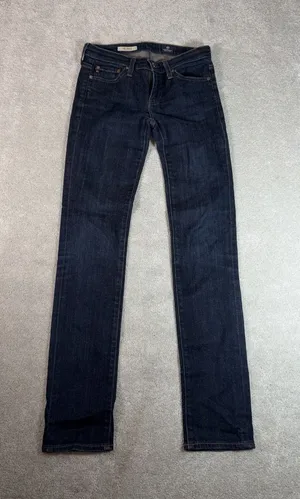 adriano goldschmied jeans womens stevie straight dark wash low rise‎ 25r thumbnail 1