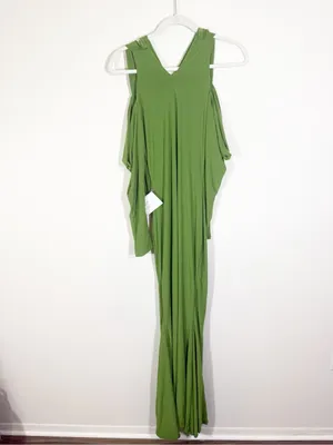 NWT Club L London Hurghada Green Plunge Long Sleeve Maxi Dress Green Size 6 thumbnail 6