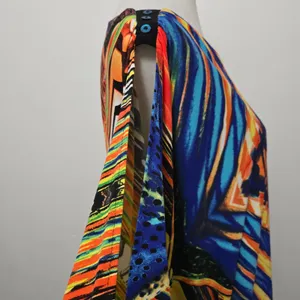 Bali M Multicolor Abstract Cold Shoulder Split Sleeve Top Lagenlook Avante Garde thumbnail 7