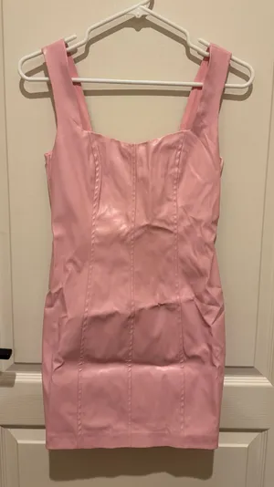 Show Me Your Mumu Woods Mini Dress in Pink Faux Leather thumbnail 1
