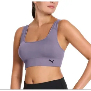 Puma Womens Seamless Adjustable Strap‎ Sports Bra Purple Medium RN100759 thumbnail 1