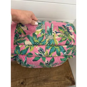 Vera Bradley Quilted Backpack Pink Floral Tropical Print School Travel‎ Bag thumbnail 5