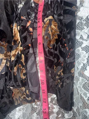 Black Sheer Floral burnout velvet duster cardigan small like new thumbnail 11