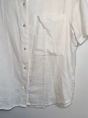 Abercrombie & Fitch Linen Blend Oversized Shirt Ivory White Button Down thumbnail 4
