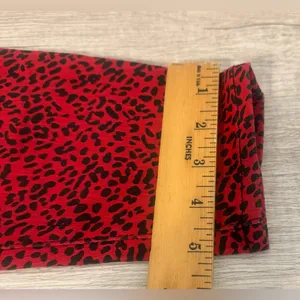 Alice + Olivia Good High Rise Ankle Skinny Jeans Red Leopard Funky Rock Size 28 thumbnail 7