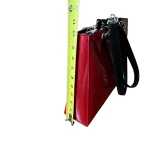 Beijo Shoulder Briefcase Bag Womens Lg Red Croc Embossed Faux Leather Tote Purse thumbnail 7
