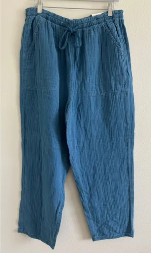 American Eagle Gauzy Pull On Pants Womens Lrg Blue Beachy Travel Resort NWT thumbnail 1