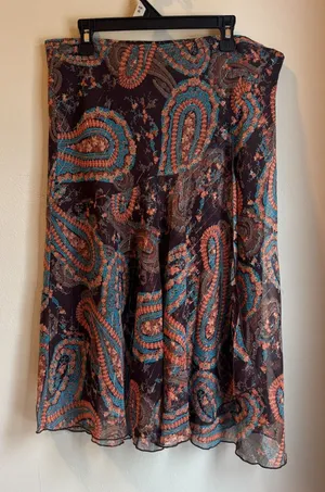 Wrapper VTG Paisley Metallic Midi Skirt thumbnail 1