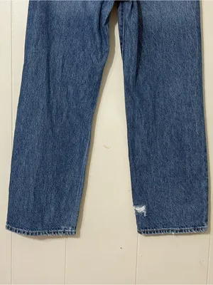 Levi’s Ribcage Straight Ankle Jeans 26 High Rise Distressed Blue Denim thumbnail 7